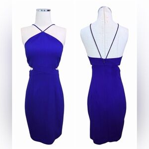 Aidan by Aidan Mattox Royal Blue Backless Mini Dress Sz 2